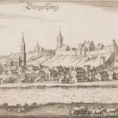 Kupferstich „Dingolfing‘ von Matthäus Merian, 1644
