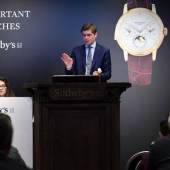 Sam Hines auctioneering during the Important Watches sale, 12 November 2019  