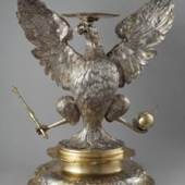 Wappenadler, Abraham I Drentwett (Adler)  und Heinrich Mannlich (Sockel), Augsburg,  um 1650 und 1670, Silber, teilweise vergoldet,  © Museen des Moskauer Kreml
