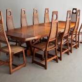"Mesa Parker" Dining Table and Set of Ten Chairs/ Sergio Rodrigues/ Courtesy of R & Company