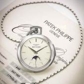 An Extremely Rare Pocket Watch by Patek Philippe Reference 844 in White Gold Sells for CHF 472,000 / $475,488