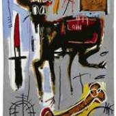 Jean-Michel Basquiat Loin 1982 Acrylic, colored oil sticks and pastel on canvas, 72 x 48 in.