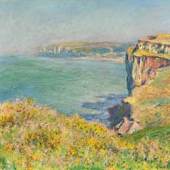 Claude Monet Falaise à Varengeville 1882, oil on canvas, 251⁄2 x 32 in