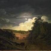 Joseph Wright of Derby (1734-1797), A view of Cromford Mills by night, 1790s, Philip Mould & Company