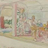 Steven Spurrier RA (1878-1961), Bathing hut, 1927, watercolour on paper, Panter & Hall