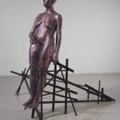 Image: Kiki Smith, "Red Standing Moon", 2003, Painted aluminum and patinated bronze, 191 x 185 x 191 cm, Unique, Courtesy the artist and Pace Gallery