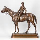 Léon Bureau 1866 Limoges - 1906 Limoges - Jockey zu Pferd - Bronze. Schätzpreis:	5.000 €
