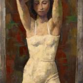 Karl Hofer Mädchen mit erhobenen Armen 1941 Öl auf Leinwand 100 x 65cm Schätzpreis: 120.000 - 180.000 Euro 
