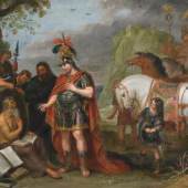  462 VOS, CORNELIS DE 1585 Hulst - 1651 Antwerpen - zugeschrieben  Diogenes vor Alexander dem Großen. Öl auf Leinwand. Doubliert. 170 x 213cm. Rahmen.  Gutachten: - Ein Gutachten Details  Taxe: 70.000 – 100.000 €