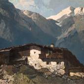 „Berghof“, Oskar Mulley, Öl auf Leinwand