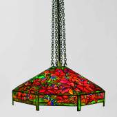 Tiffany Studios An Important and Rare "Autumn Woodbine" Chandelier circa 1905-1910 Estimate $300/500,000 Courtesy Sotheby's
