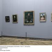 Blick in die Interimshängung der Gemäldegalerie Alte Meister, Raum 5, Semperbau Europäische Renaissance- Portraits Foto: Herbert Boswank (c) Staatliche Kunstsammlung Dresden
