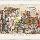 James Gillray, Glorious Reception of the Ambassador of PEACE, on his entry into PARIS, 28.10.1796, Staatsgalerie Stuttgart