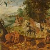 Jan Breughel d.J. (1601 – 1678) Paradieslandschaft mit Einzug der Tiere in die Arche Noah | Öl auf Holz | 70 x 170 cm Taxe: € 150.000 – 300.000