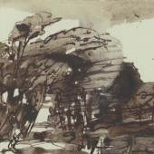 HORST JANSSEN (1929–1995) Landschaft in Holstein – Hommage à Claude Lorrain, 4. August 1972