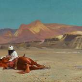 Jean-Léon Gérôme, Rider and his Steed in the Desert, oil on canvas, 1872, est. £1,000,000-1,500,000