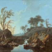 Jean Baptiste Pillement Landschaft mit Wäscherinnen, Anglern und Hirten
Öl auf Leinwand Höhe 74 cm, Breite 92 cm
Inv.-Nr. GE2458