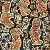 Jean Dubuffet (1901 – 1985) „La vie en ville“ | 1962 | Gouache, collagiert auf Karton auf Leinwand montiert | 133 x 91 cm Ergebnis: € 572.000