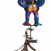 Jean Tinguely und Niki de Saint Phalle Lifesaver/Lebensretter, Model zum Brunnen 1991, Polyester, bemalt, Eisen, Elektromotor, 155 x 148 x 57 cm, © VG Bild-Kunst, Bonn 2016, Foto: Lehmbruck Museum
