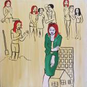 Jessika Wood TALL RED HEAD 1995 acrylic 121x121 Foto Suppan Contemporary