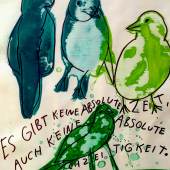 Jiří Georg Dokoupil untitled series Ueber die Zeit 1997 mixed media on handmade paper 50 × 36 cm courtesy Galerie Erik Bausmann2