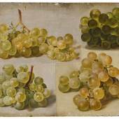 Johann Wilhelm Preyer  Studien: Vier weiße Trauben | Öl auf Leinwand  Auf Karton gezogen | 17,5 x 22,5cm  Schätzpreis: 10.000 – 15.000 Euro