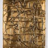 Rashid Johnson I Love Music | 2012 | Bronze, goldfarben patiniert | 24 x 19 x 1 cm | Für Parkett 90 Ergebnis: € 26.400* *Dt. Auktionsrekord für diesen Künstler