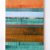 Juan Uslé, Untitled, 2023, vinyl dispersion and dry pigment on canvas, 198 x 112 cm