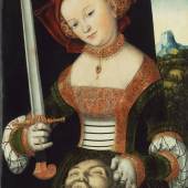 Bild: Lucas Cranach d. Ä., „Judith mit dem Haupt des Holofernes“, um 1530, Öl auf Holz, 87,3 x 57,4 cm, Museumslandschaft Hessen Kassel, Gemäldegalerie Alte Meister