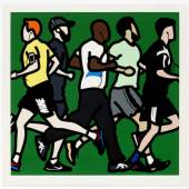 Julian Opie:  Running men 2016 Screenprints on paper 152,8 x 156,1 cm Ed. of 50       