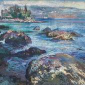 Ludwig Heinrich Jungnickel (1881 – 1965) Blick nach Rijeka   rückseitig datiert 1948 Nachlassstempel Öl auf Leinwand 42 x 48 cm  Werksverzeichnis 39-52/K1 (Galerie 16)