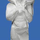 Kalbträger, Abguss des Marmor-Originals, um 580 v. Chr., Weihgeschenk des Rhombos auf der Akropolis in Athen, Original: Athen, Akropolismuseum
