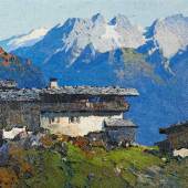 MULLEY, Oskar 1891 – 1949 Hof im Gebirge   	  Öl auf Leinwand 43,2 x 58,2 cm Signiert links unten: MULLEY Auktion 25. November 2013 € 15.000 – 25.000