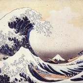 Katsushika Hokusai (1760-1849): Die große Welle vor Kanagawa, aus der Serie „Sechsunddreißig Ansichten des Mont Fuji“, um 1830, Museum für Angewandte Kunst, Frankfurt am Main