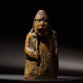 Sotheby’s London, 2 July 2019 Old Master Sculpture & Works of Art   Attributed to the Lewis Chessman Workshop Probably Norwegian, Trondheim, 13th Century   A Warder   walrus ivory 8.8cm., 3½in.   Estimate £600,000-1,000,000 Sold for £735,000 / $927,423