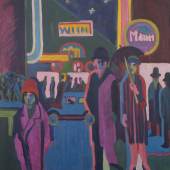 Ernst Ludwig Kirchner, Straßenszene bei Nacht, 1925 Öl auf Leinwand, 100 x 90 cm Kunsthalle Bremen – Der Kunstverein in Bremen