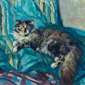Maria Slavona, Angorakatze, undatiert Öl auf Leinwand, 54 x 66 cm Kunsthalle Bremen – Der Kunstverein in Bremen