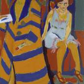 Ernst Ludwig Kirchner (1880–1938) Selbstbildnis mit Modell, 1910, überarbeitet 1926 Öl auf Leinwand, 150,4 x 100 cm © Hamburger Kunsthalle/bpk Photo: Elke Walford 