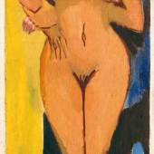Ernst Ludwig Kirchner (1880-1938) Badende Frauen (Triptychon, linke Tafel), 1915/25 Öl auf Leinwand, 196 x 66 cm Courtesy Galerie Henze-Ketterer, Wichtrach / Bern Nachlass Ernst Ludwig Kirchner
