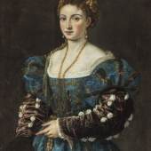 Tizian Porträt einer Frau, genannt „La Bella“ 1534/36 Florenz, Galleria Palatina © Galleria Palatina e Appartamenti Reali di Palazzo Pitti, su concessione del Ministero della cultura