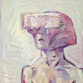 Maria Lassnig, Kleines Sciencefiction-Selbstporträt, 1995  Öl auf Leinwand Stiftung Kunsthalle Bern