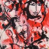 Franz Vinzenz Dressler Komposition in Rot 2000 Acryl, 62 x 48 cm