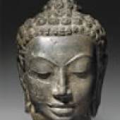 Kopf des Buddha Thailand, Suphanburi,
Wat Pe Pratat, 7./9. Jh.
