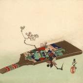 Shibata Zeshin (1807-1891)   Ein Neujahrs-Stillleben. Ein Hagoita (Federballschläger für Hanetsuki 780,- EUR