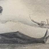 Alfred Kubin, Überfall um 1900 Tusche und Spritztechnik auf Büttenpapier 83 × 207 mm (3,3 × 8,1 in)