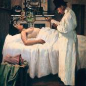 Georges Chicotot, Premiers essais du traitement du cancer par rayons X, 1908 Öl auf Leinwand, 119 x 95,7 cm Musée de l‘Assistance Publique - Hôpitaux de Paris, Foto: AP-HP/musée - F. Marin