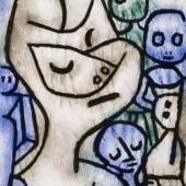 Paul Klee, Gebärde eines Antlitzes I, 1939 Kleisterfarbe und Öl auf Pack- papier, aufgezogen auf Papier, 59,5 x 44,8 cm Kunsthaus Zürich, Geschenk der Klee-Gesellschaft Bern, 1948