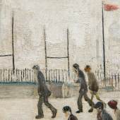 L.S. Lowry, Going to the Match, 1928, oil on canvas 17 by 21in. (est. £2,000,000-3,000,000) - detail