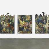 Bernard Schultze (1915 – 2005) Lancelot | 1983 | Öl und plastische Elemente auf Leinwand | 220 x 450 cm