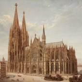 Josef Langl Kölner Dom. 1880 Öl auf Leinwand. 57 x 75 cm. Signiert und datiert Entstanden im Jahr der Fertigstellung des Domes Schätzpreis: € 6.000 – 7.000,-